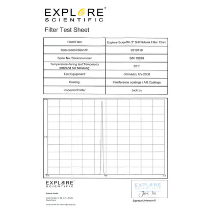 Explore Scientific Nebula Filter S-II 2-inch 12nm
